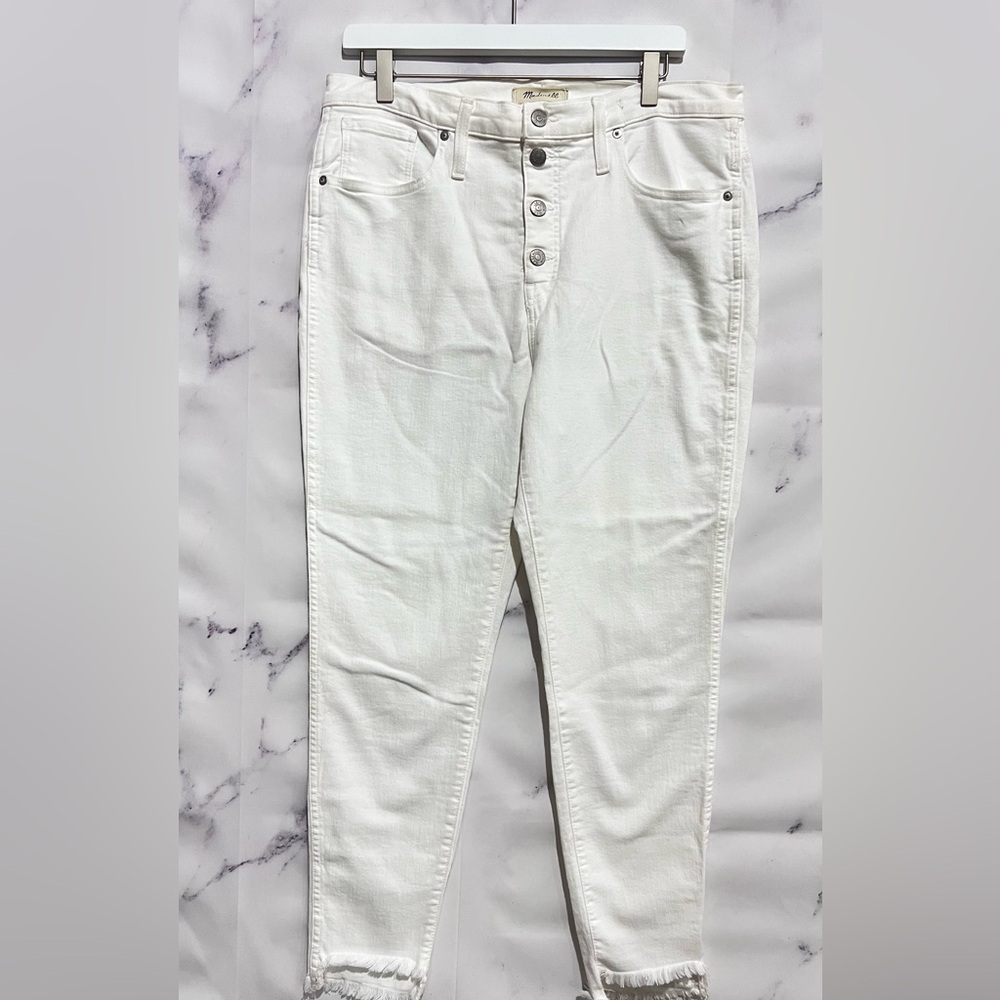 Madewell White Button-Fly High Rise Jeans
